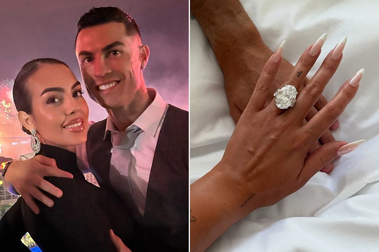 Cristiano Ronaldo schenkt Georgina Rodríguez een verlovingsring van £ 3,7 miljoen